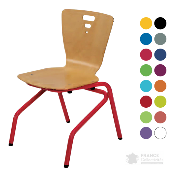 Chaise appui sur table 4 pieds pour maternelle