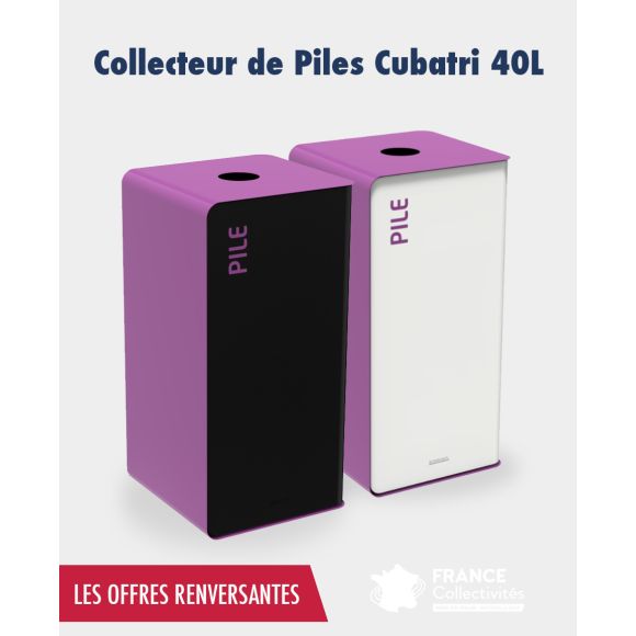 Promo Collecteur de piles 40 L Cubatri