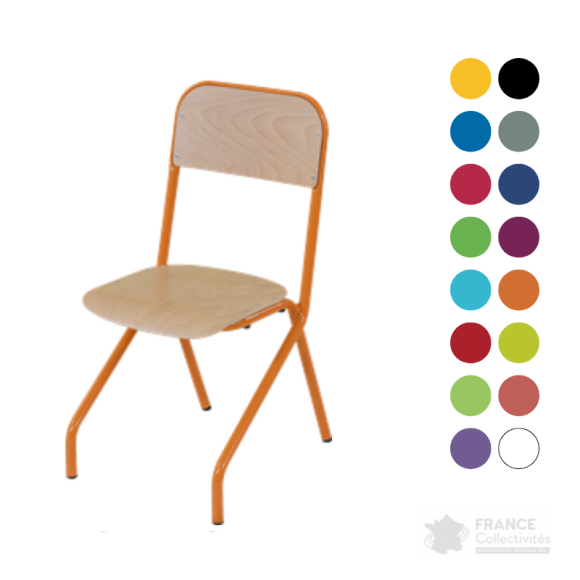 Chaise 4 pieds appui sur table pour maternelle Mathéo