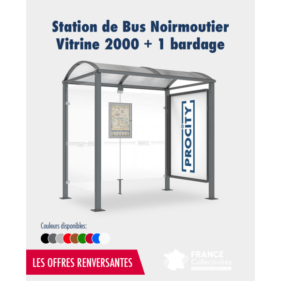 Promo station bus Noirmoutier 1 vitrine 2000 + 1 bardage latéral