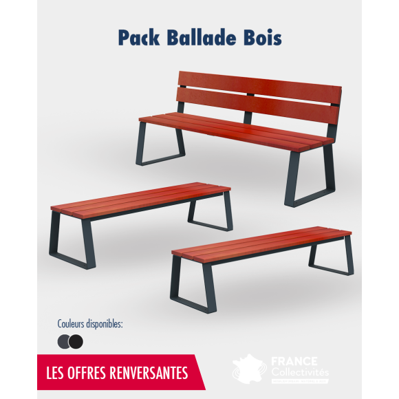 Pack Ballade Bois (1 banc et 2 banquettes)