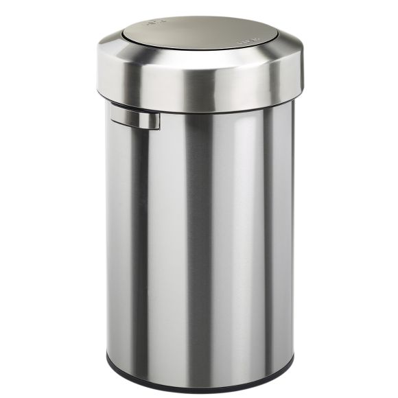 SALSA Poubelle à couvercle basculant ronde 60L Inox