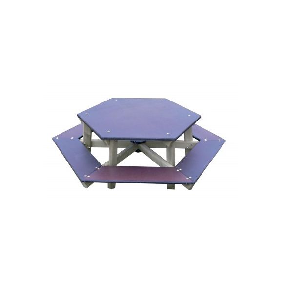 table-banc-hexagonale