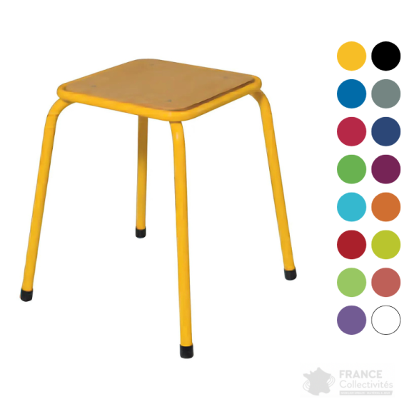 Tabouret bas scolaire assise encastrée