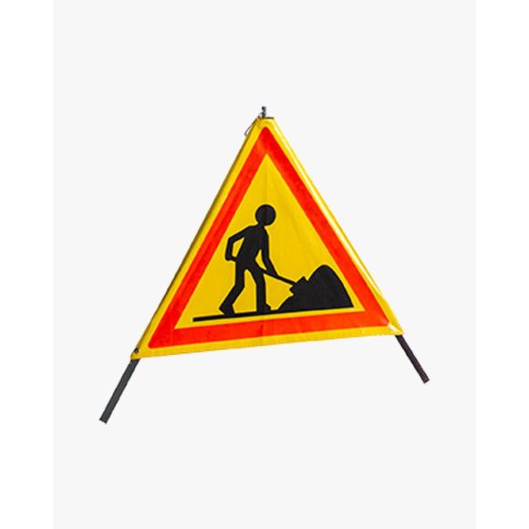 Tripode pliable de chantier rouge et jaune