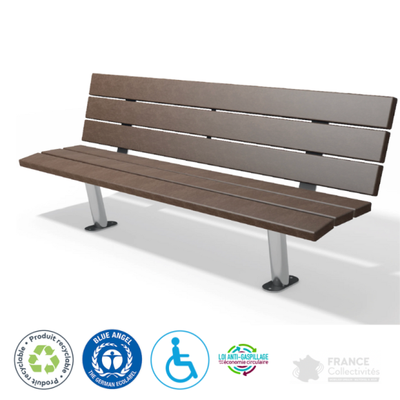 Banc PMR en plastique recyclé Sapo