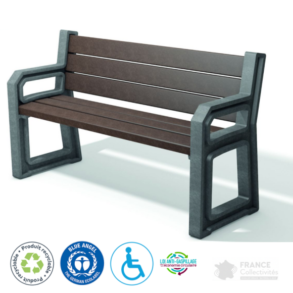 Banc PMR en plastique recyclé Tarlo