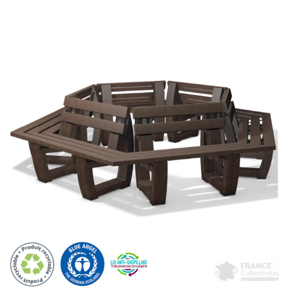 Banc rond en plastique recyclé Gatton