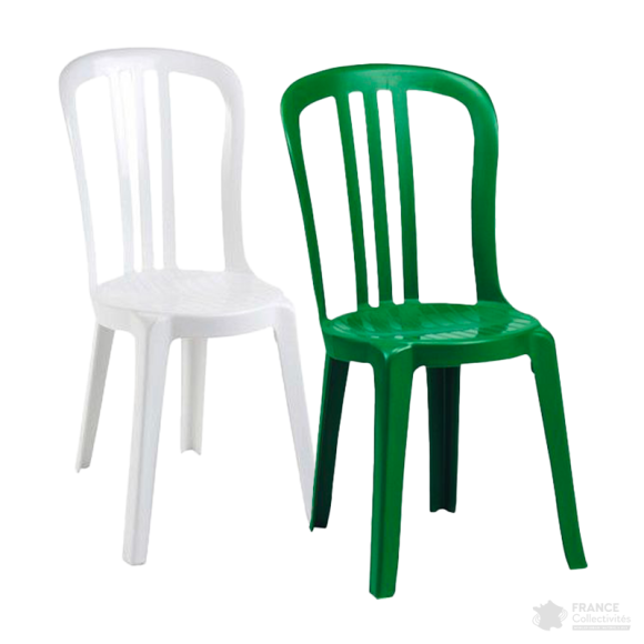 Chaise empilable Miami dans son coloris blanc et vert