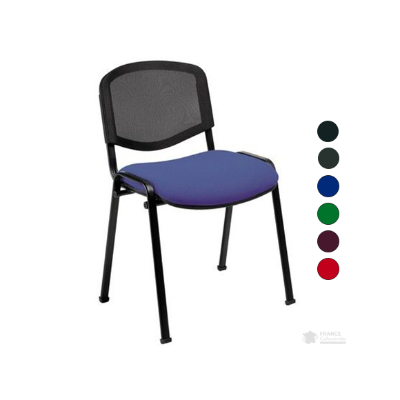 Chaise iso tissu dossier résille coloris au choix