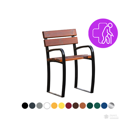 Fauteuil bois et acier Confidence Confort Senior coloris de structure au choix